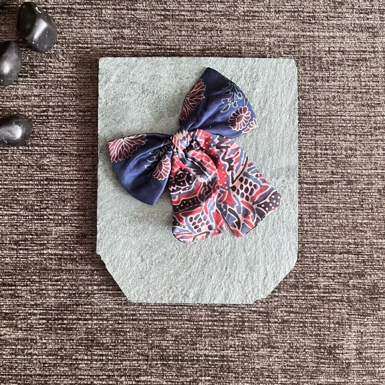 Bow Hair Clips | Ajrakh Block Print | Hand Crafted | Light Weight | Comfortable | Set of 2