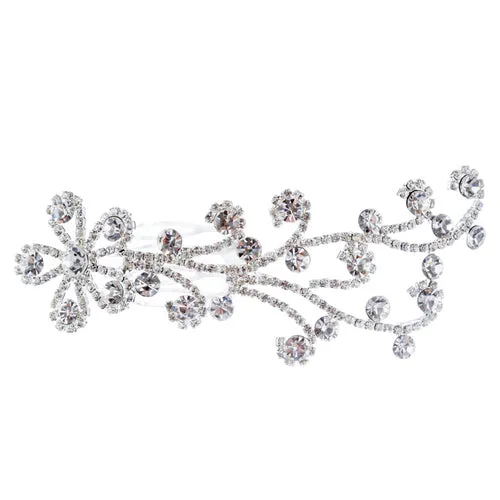 Bridal Wedding Prom Jewelry Rhinestone Simple Floral Decorative Hair Comb