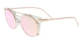 Dolce & Gabbana DG2196 12984Z Clear Mirror Oval Sunglasses