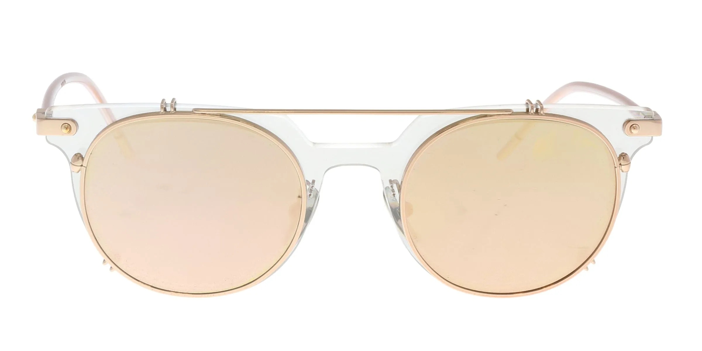 Dolce & Gabbana DG2196 12984Z Clear Mirror Oval Sunglasses