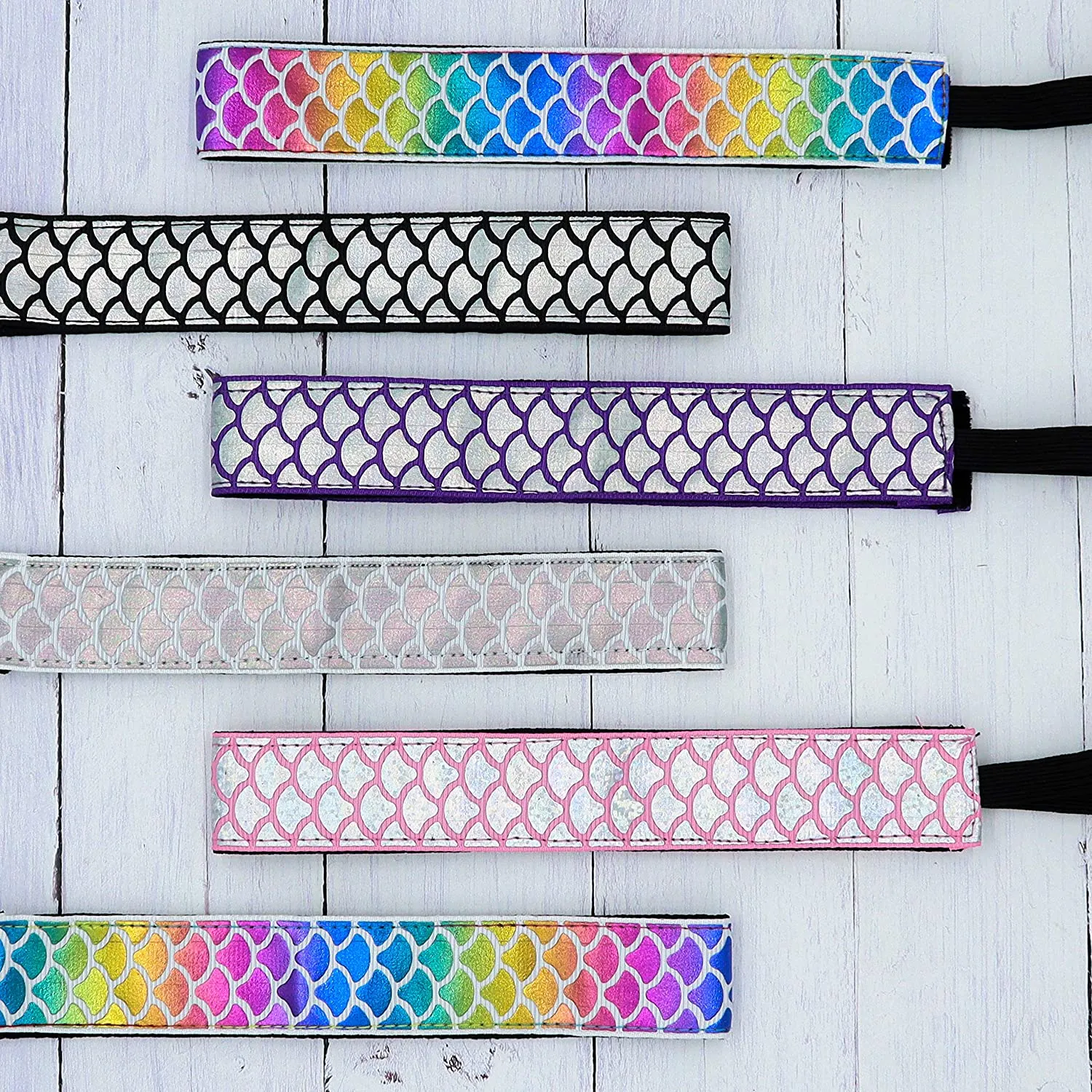 FROG SAC 6 PCS Mermaid Elastic Headbands for Girls, Non Slip Mermaid Headbands for Kids, Stretchy Elastic Headbands for Preteen and Teens, Cute Hair Accessories, Girl Mermaid Party Favors