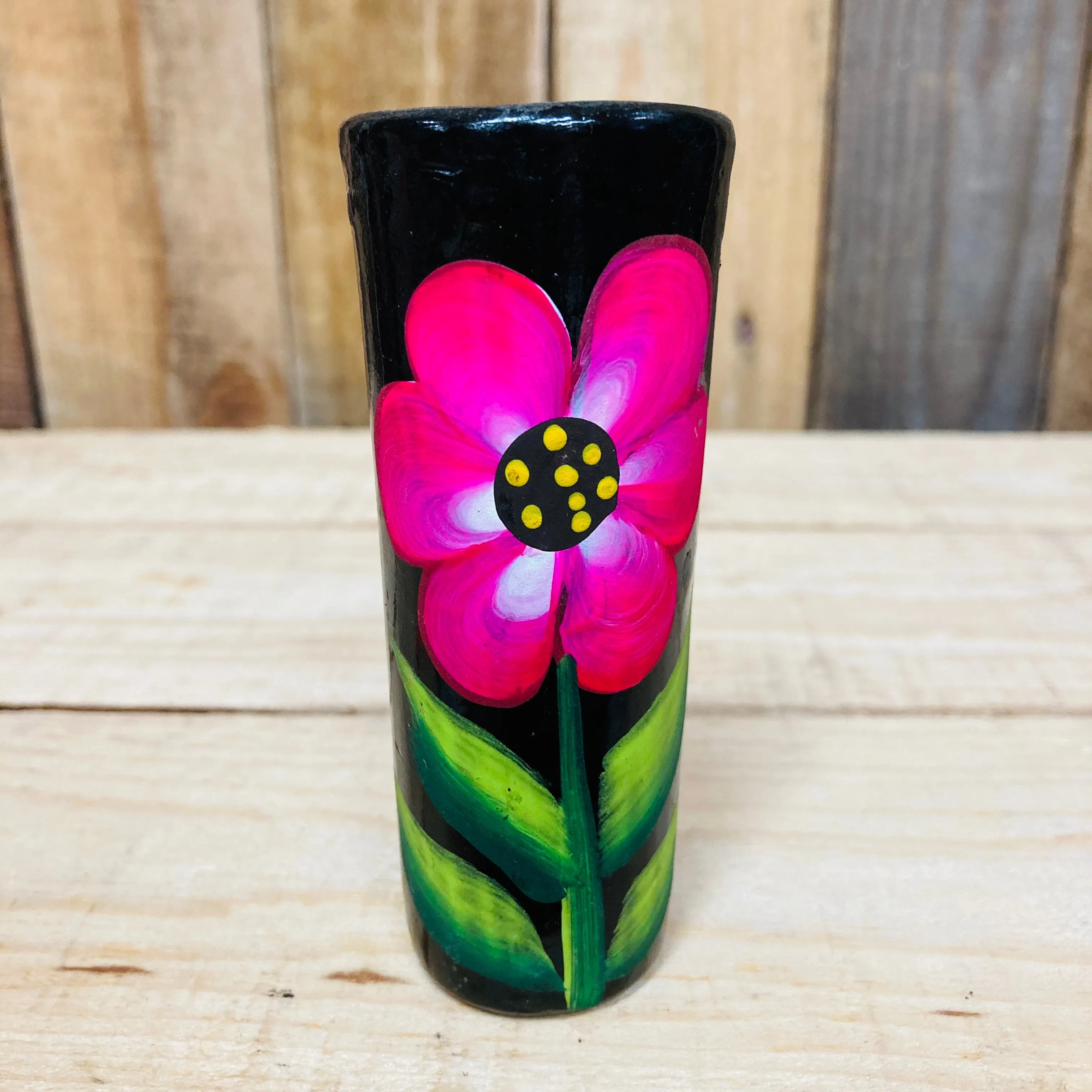 Hand Painted Black Clay Shot- Tequilero
