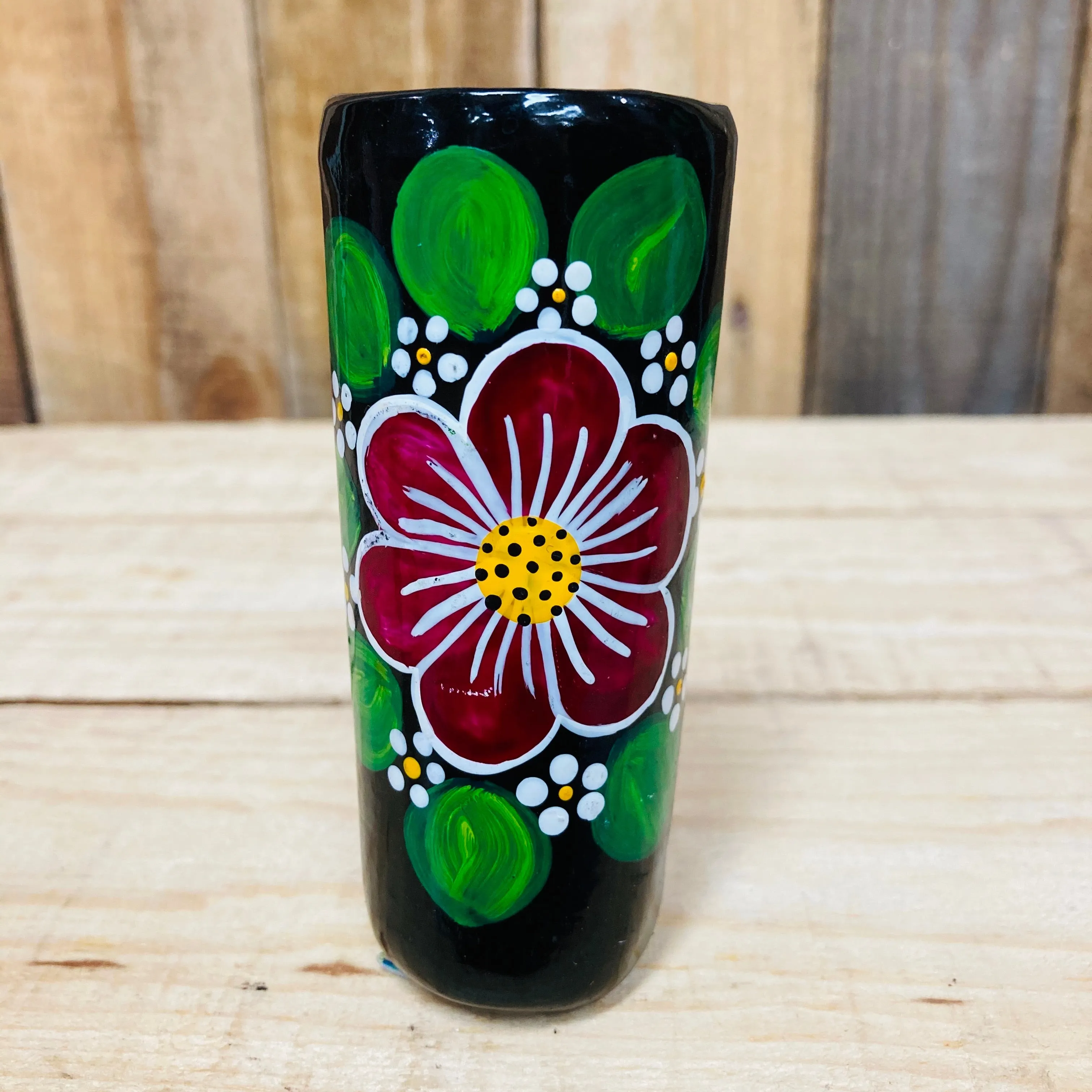 Hand Painted Black Clay Shot- Tequilero