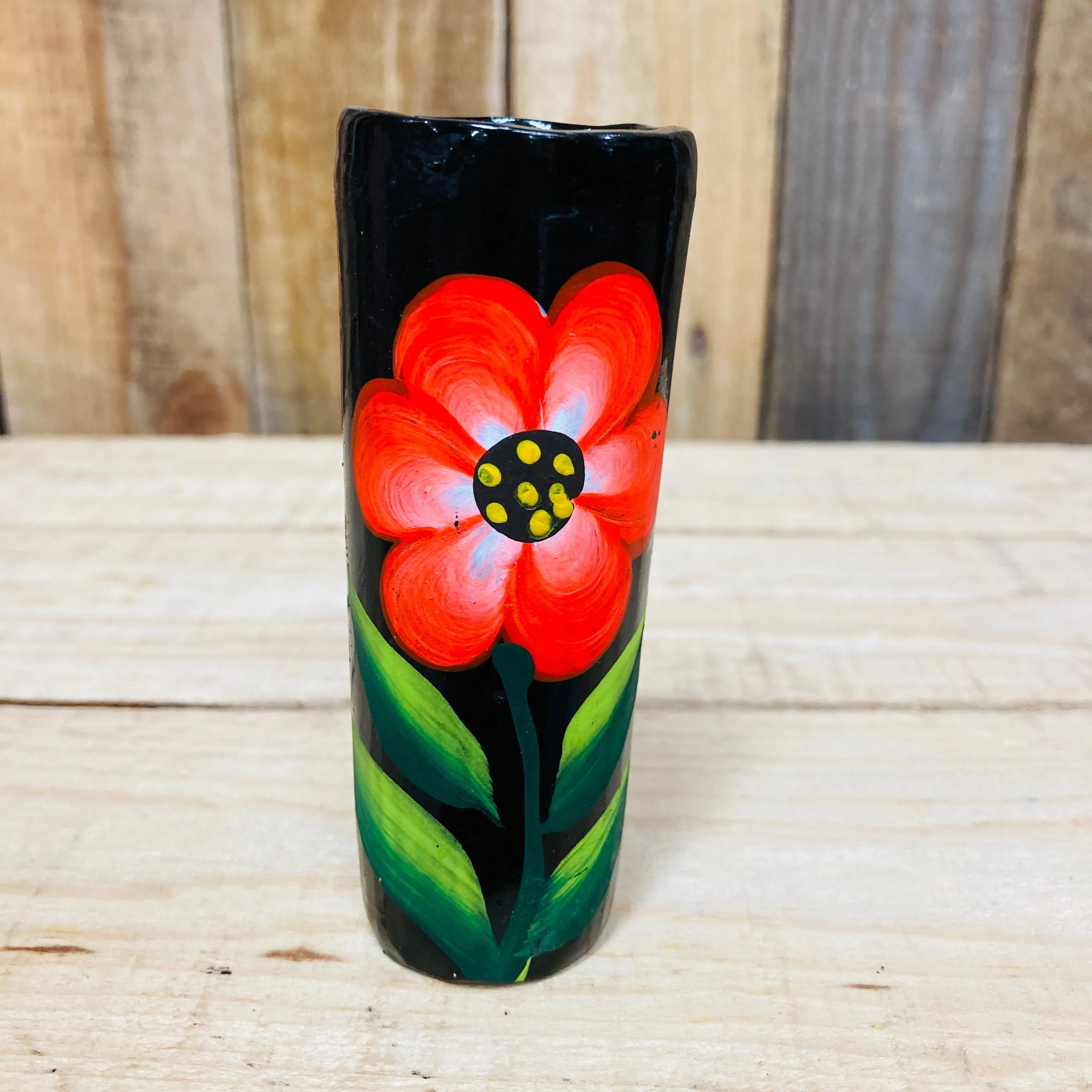 Hand Painted Black Clay Shot- Tequilero