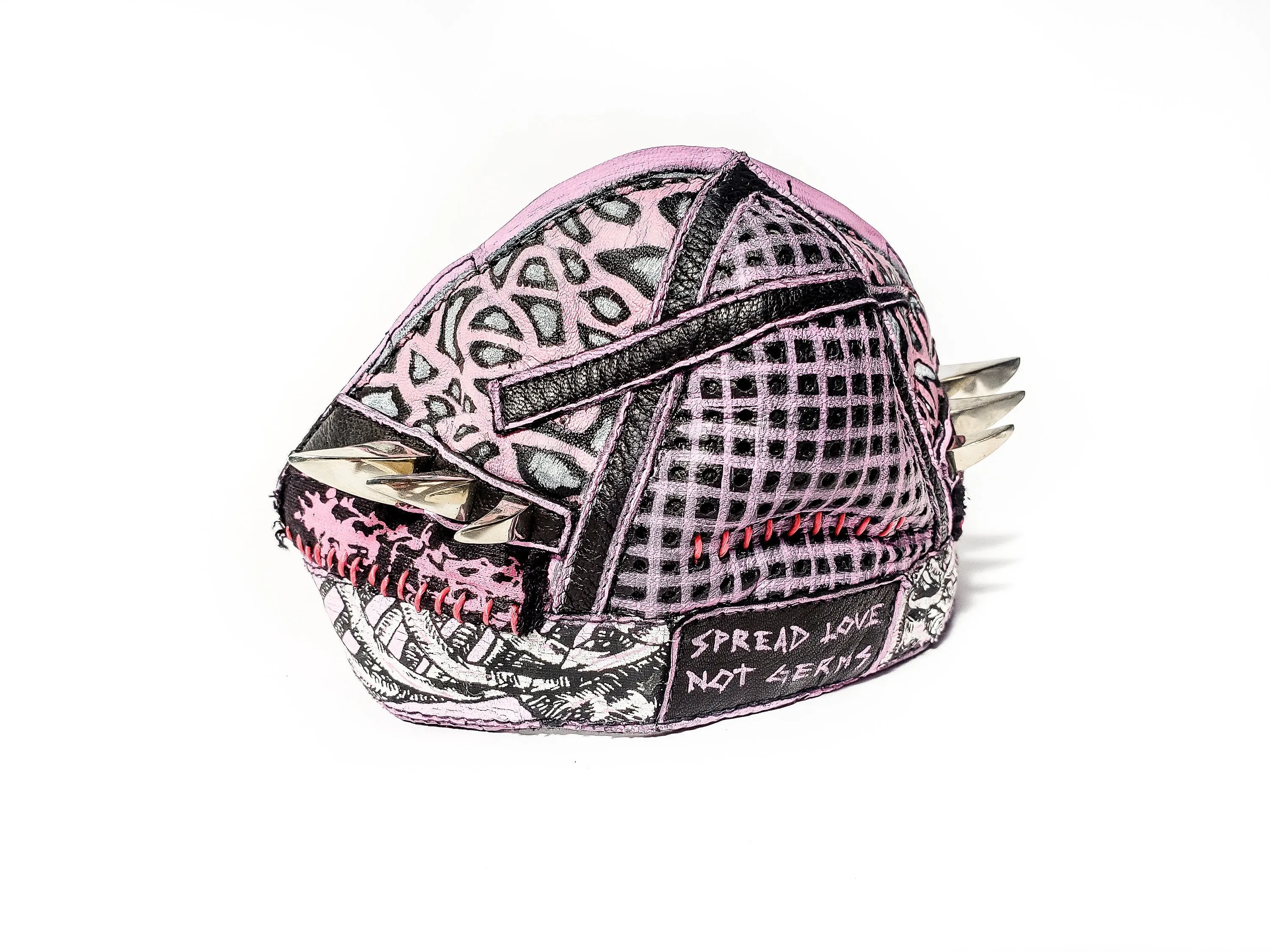 Spread Love Not Germs Pink Cyberpunk Protective Mask
